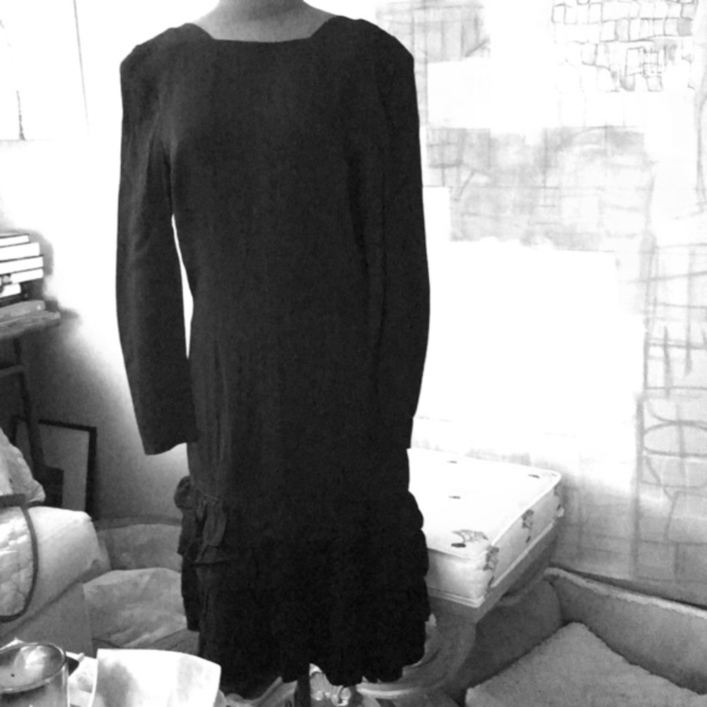 Rare EUC Vintage Black Ozbek Cocktail Dress